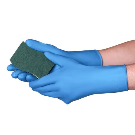 Vguard Latex Canners Blue Chemical Resistant Gloves unlined, 13" Rolled Cuff, PK 288 C23A38